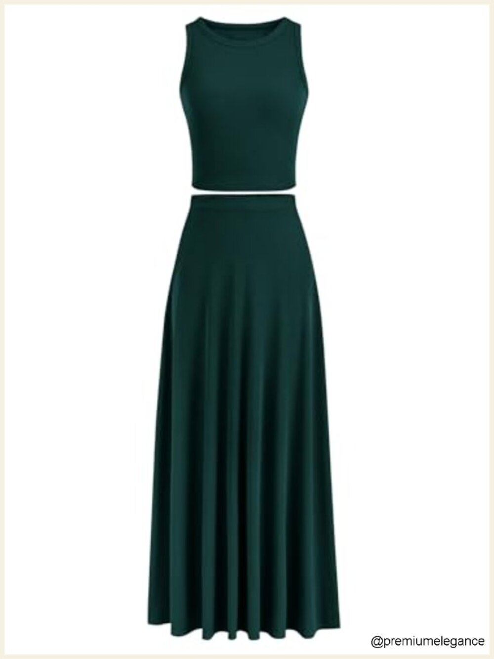 2 Piece Skirt Set Knit Crop Top High Waisted Maxi Skirt